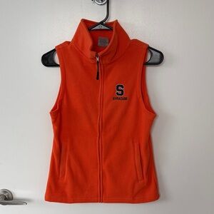 Syracuse Orange Fleece Vest - Sleeveless Zip Front